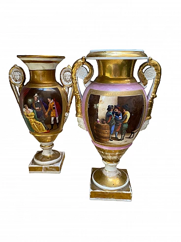 Pair of Neapolitan vases, 19th century