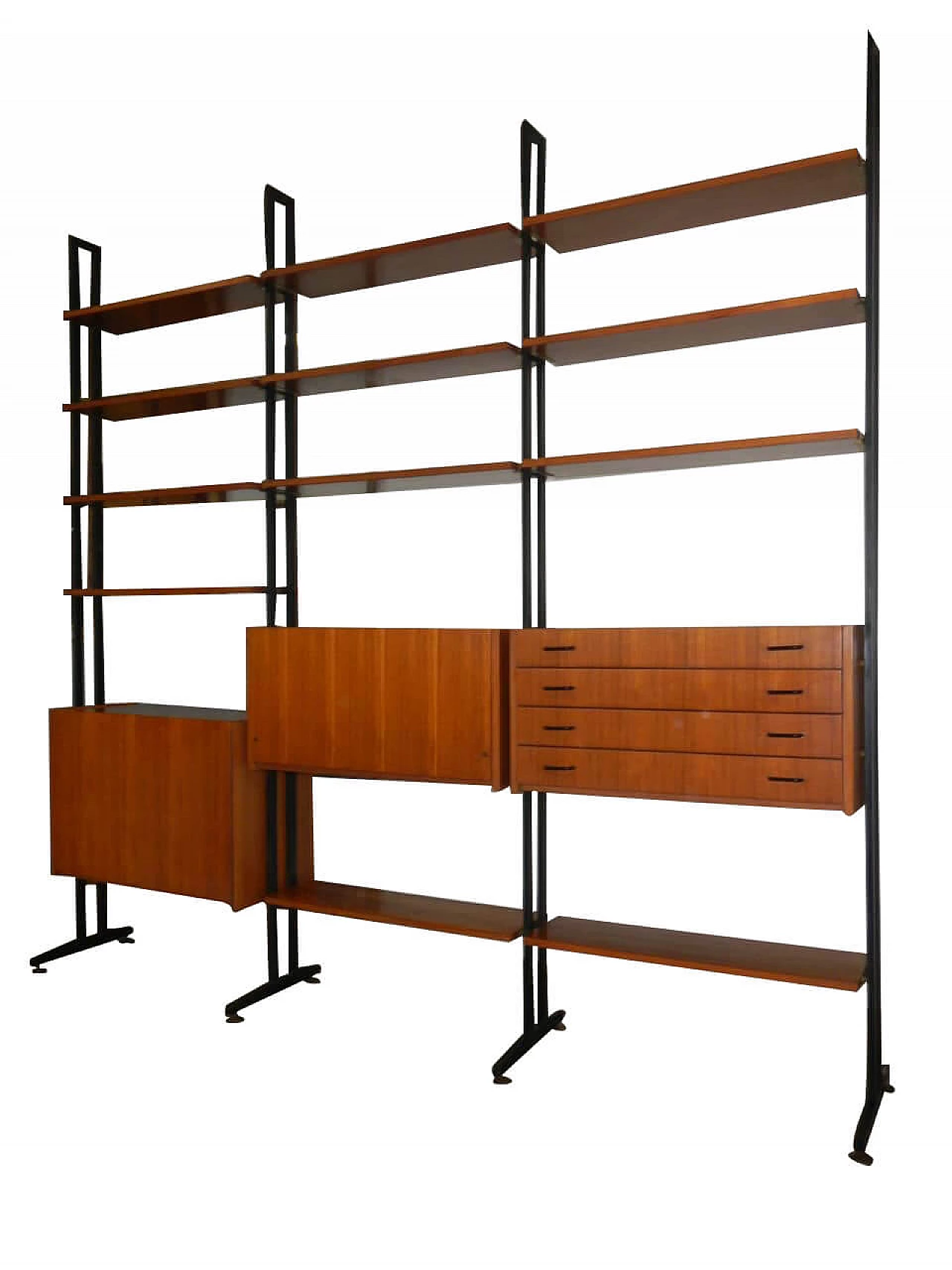 Libreria modulare in teak, anni '50 1256014