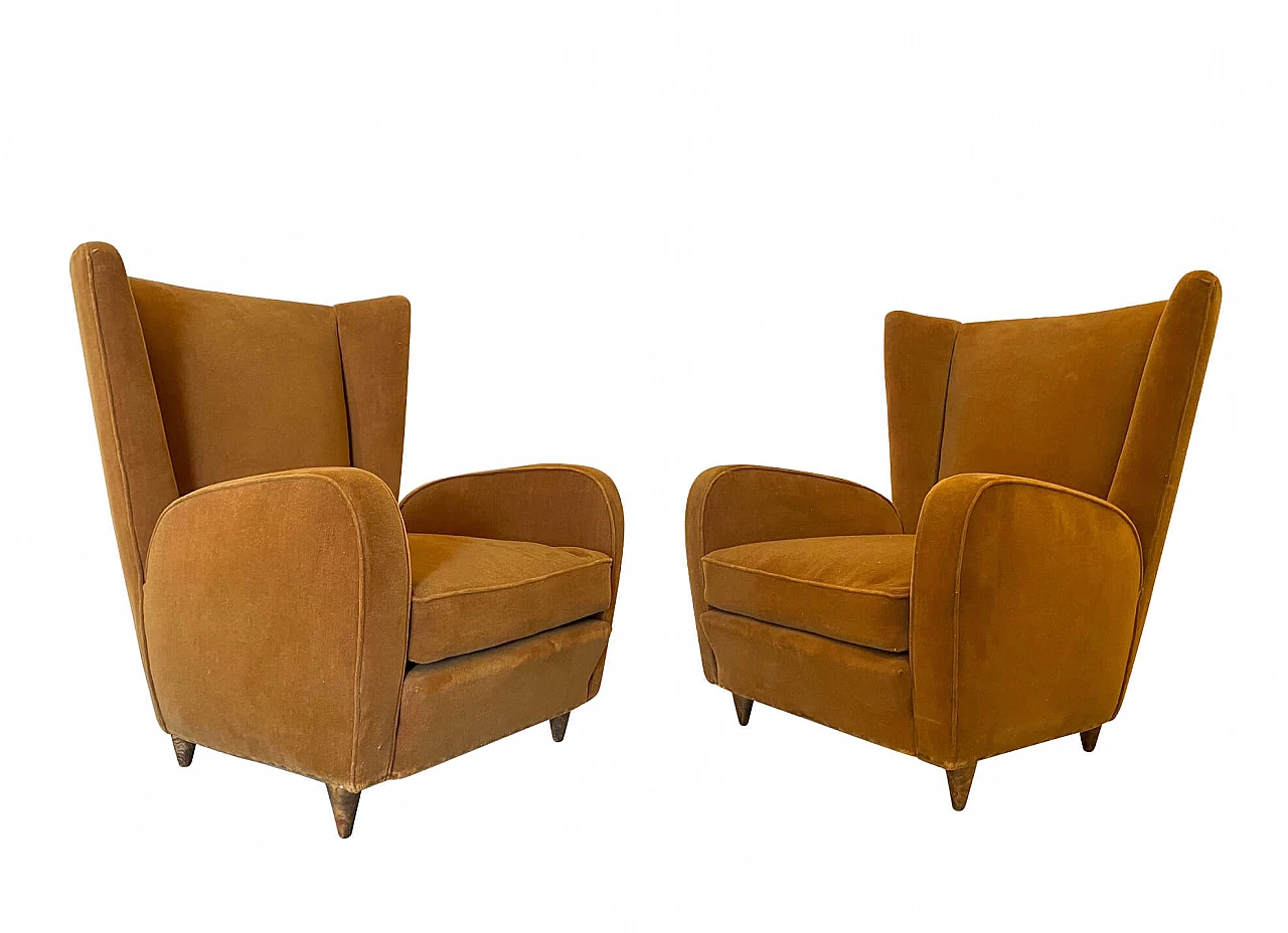 Pair of armchairs by Paolo Buffa, 50s 1256169
