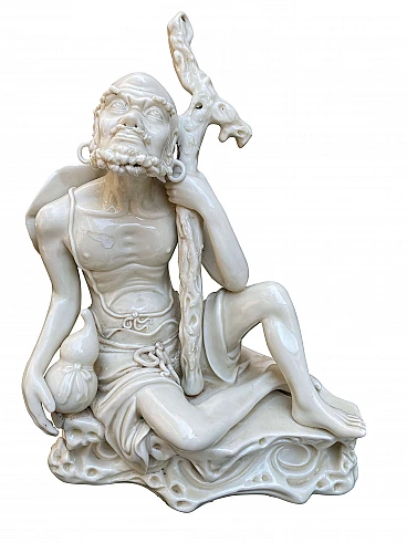 Scultura in ceramica cinese di un saggio, ‘800