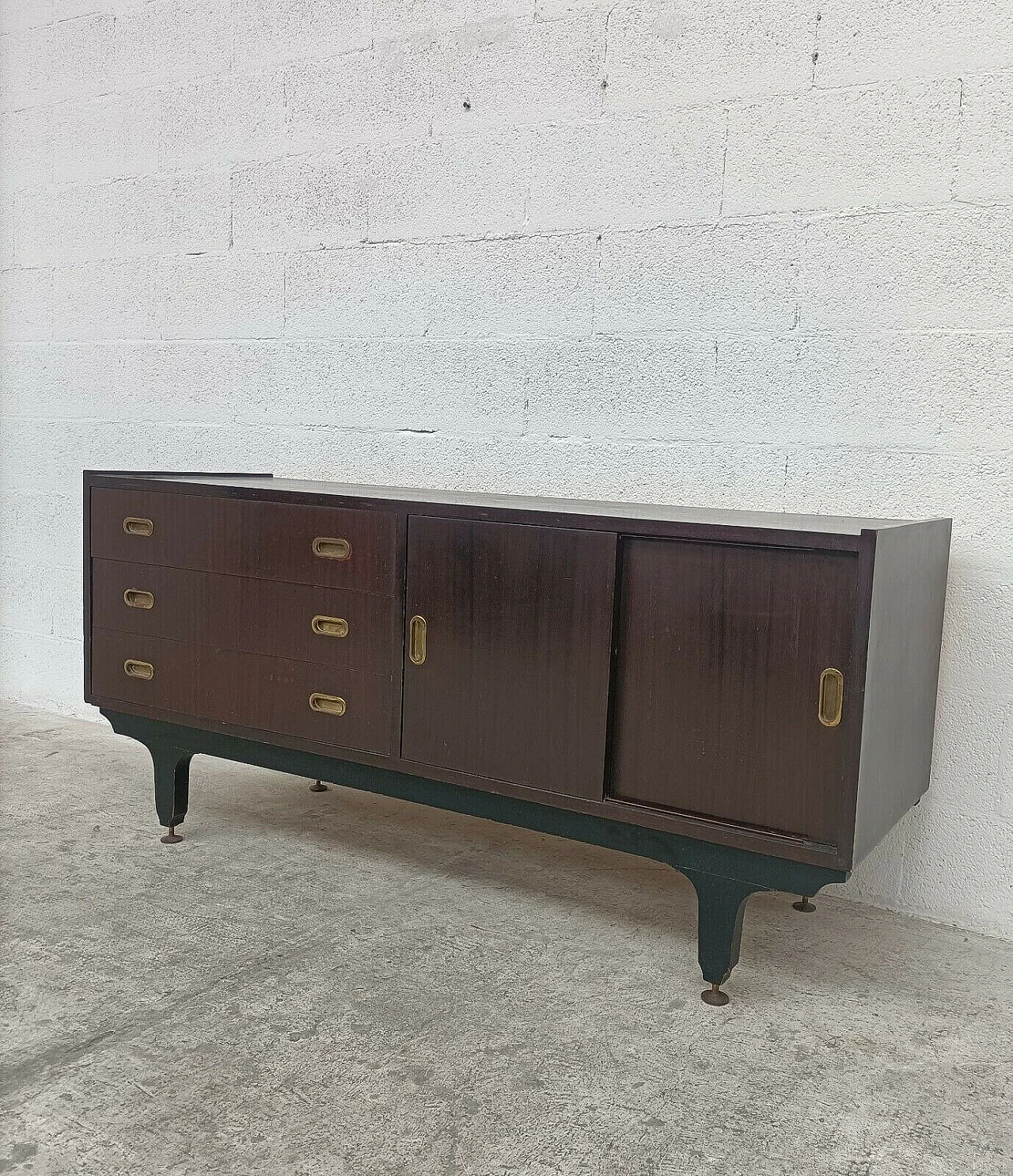 Sideboard in Scandinavian style with drawers and sliding doors, 60s 1256253