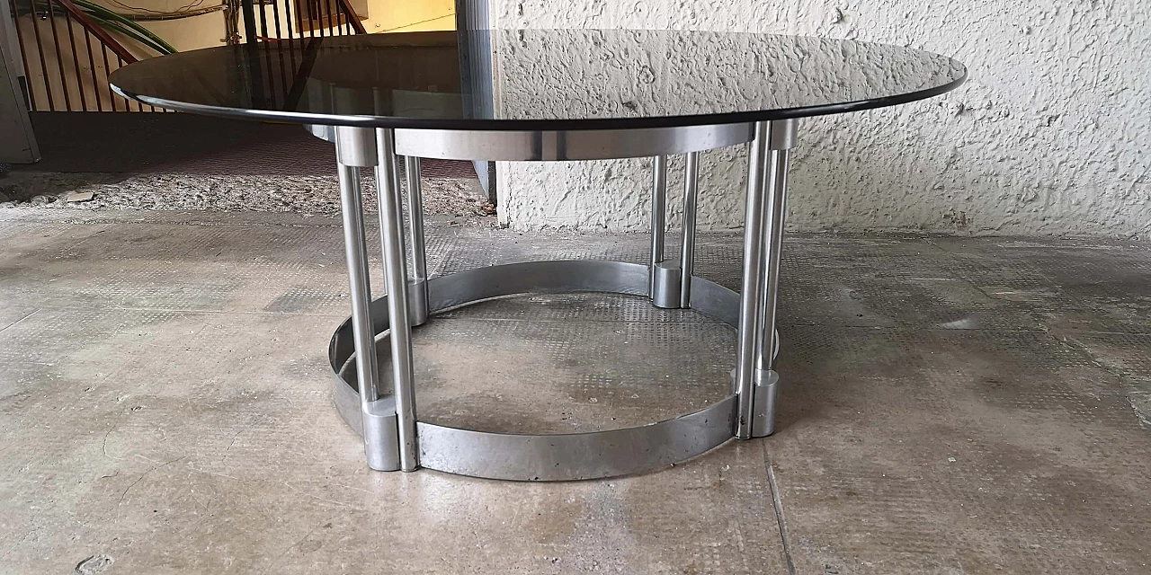 Coffee table with smoked glass top, 60s 1256488