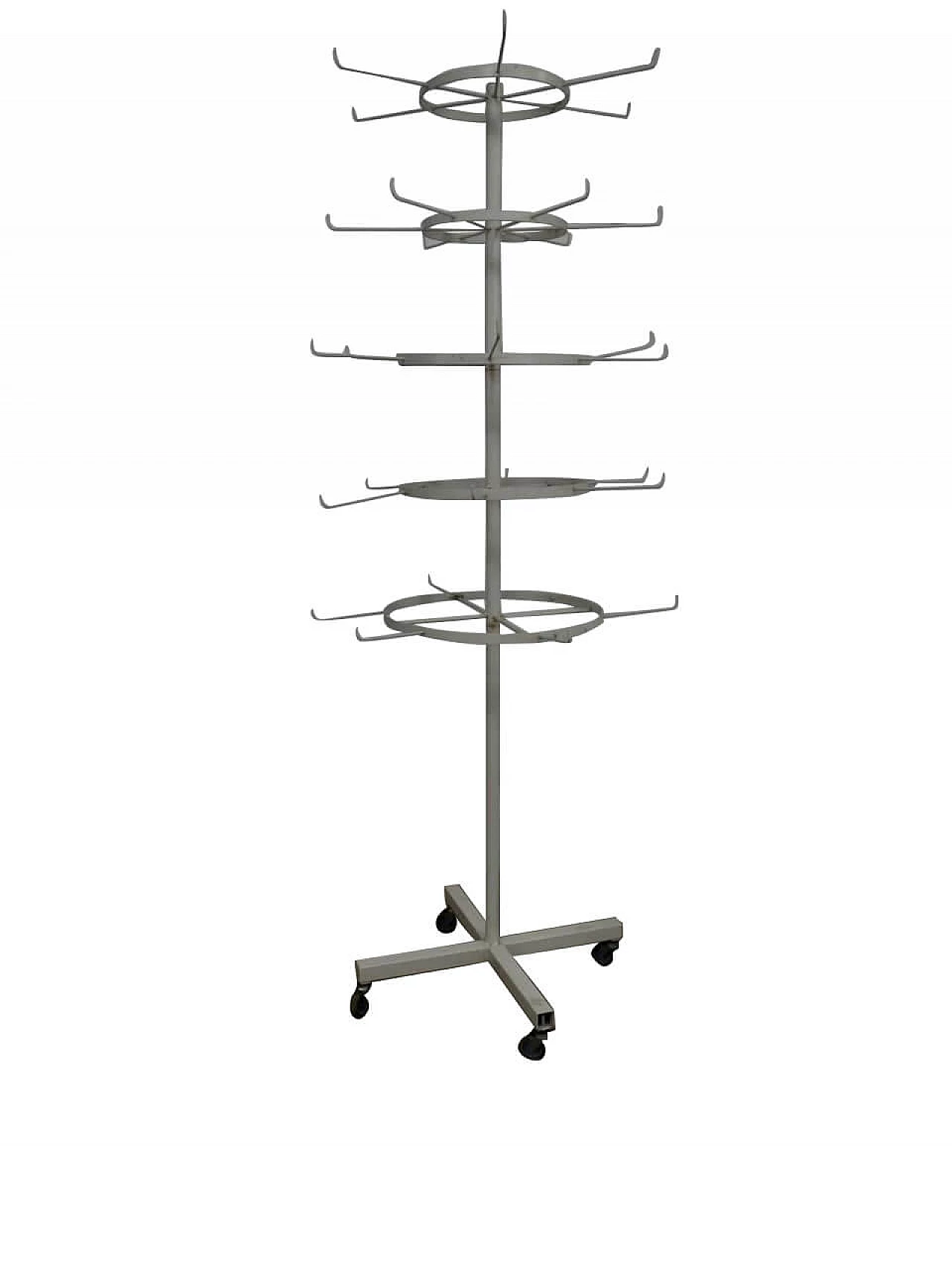 Metal display stand with wheels, 70s 1256555