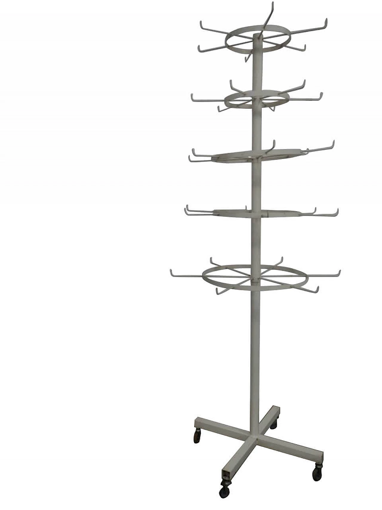 Espositore in metallo con ruote, anni '70 1256580