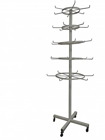 Espositore in metallo con ruote, anni '70