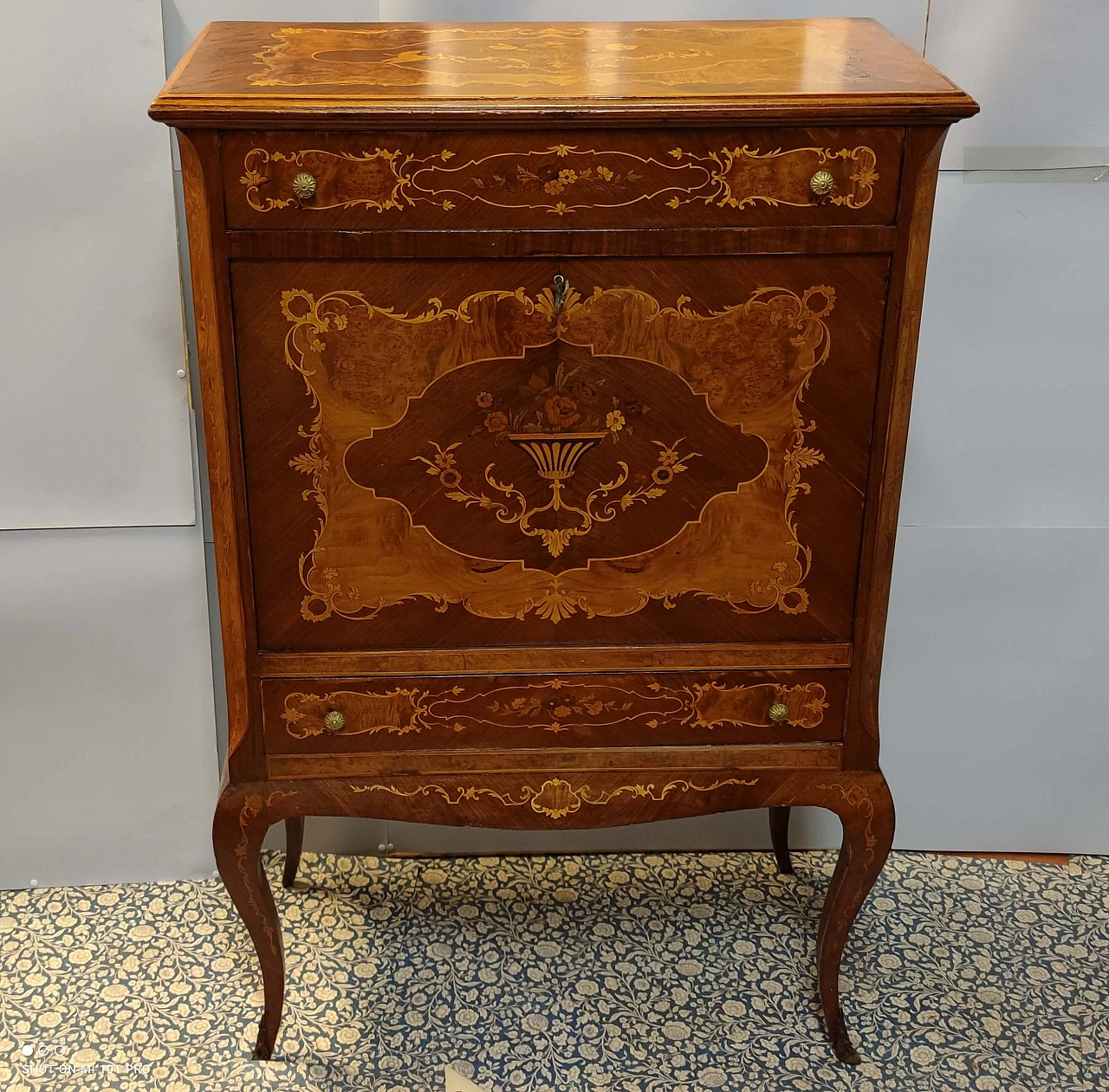 Inlaid bar cabinet with flap, early 20th century 1256658