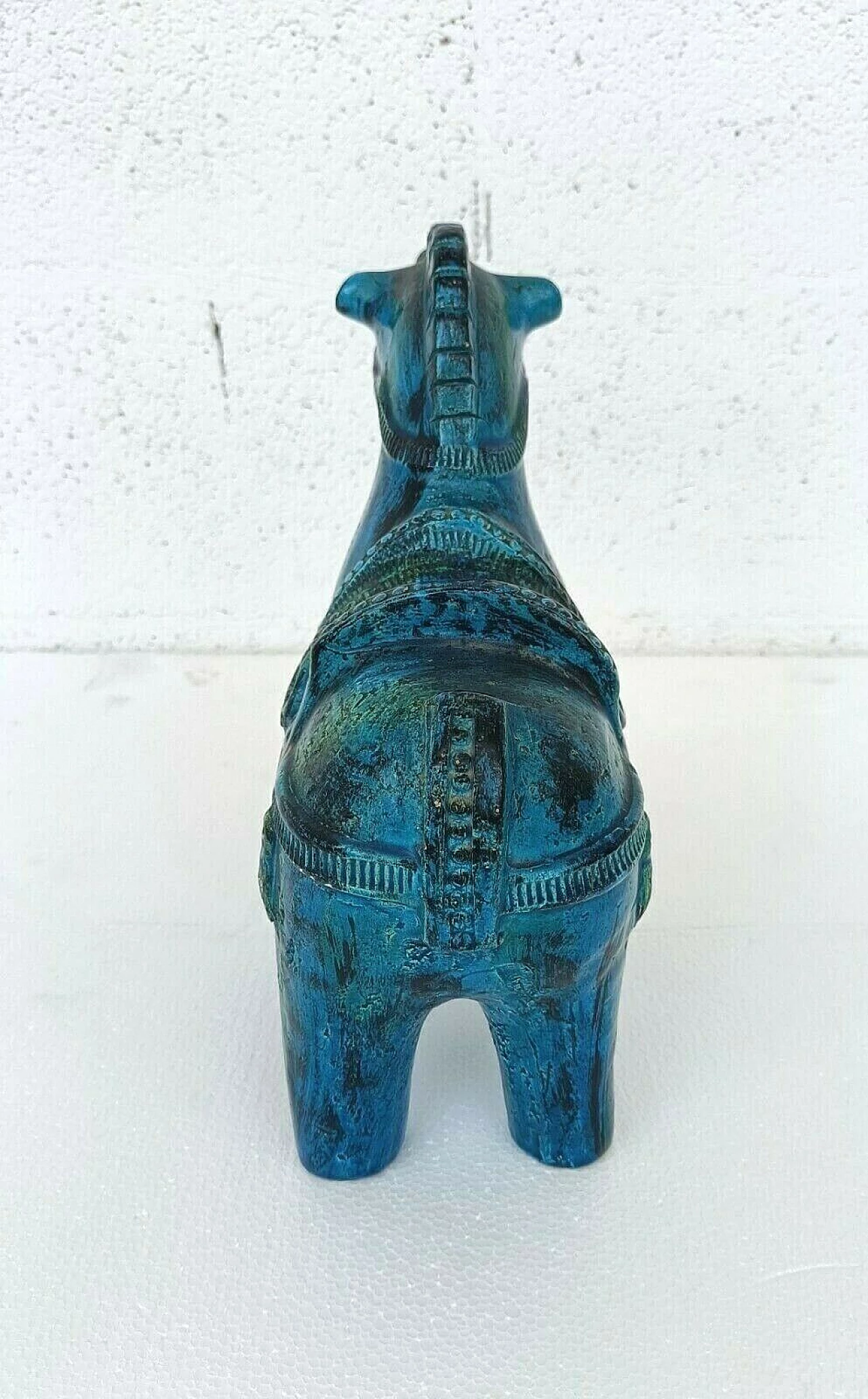 Rimini blue horse in glazed ceramic by Aldo Londi for Bitossi, 70s 1256816