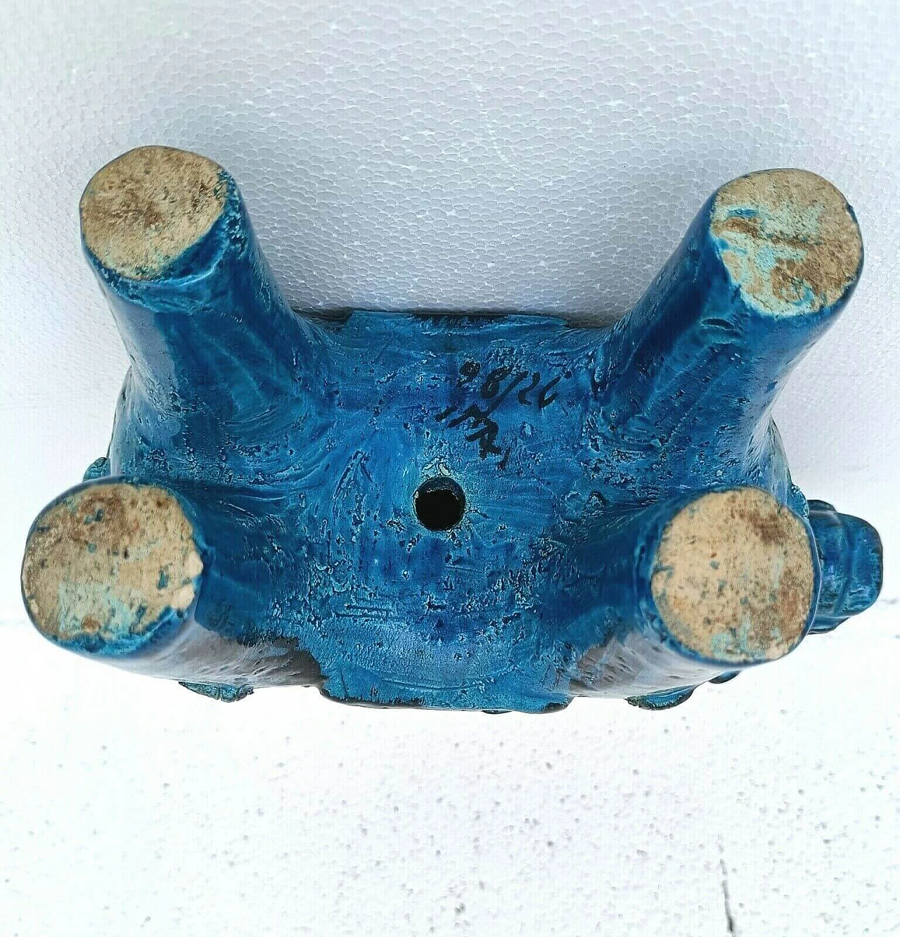Cavallino Rimini blu in ceramica smaltata di Aldo Londi per Bitossi, anni '70 1256818