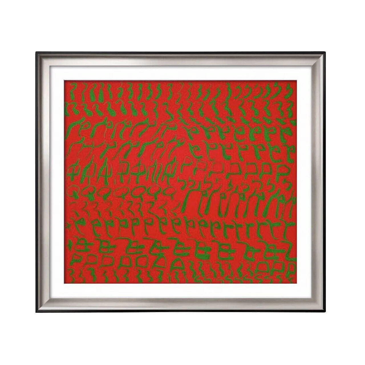 Serigraph on Red and Green cardboard by Carla Accardi, 1986 1257328