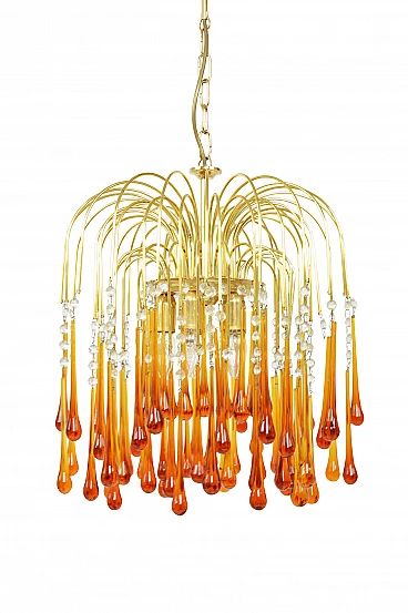 Murano glass chandelier by Venini, 60s