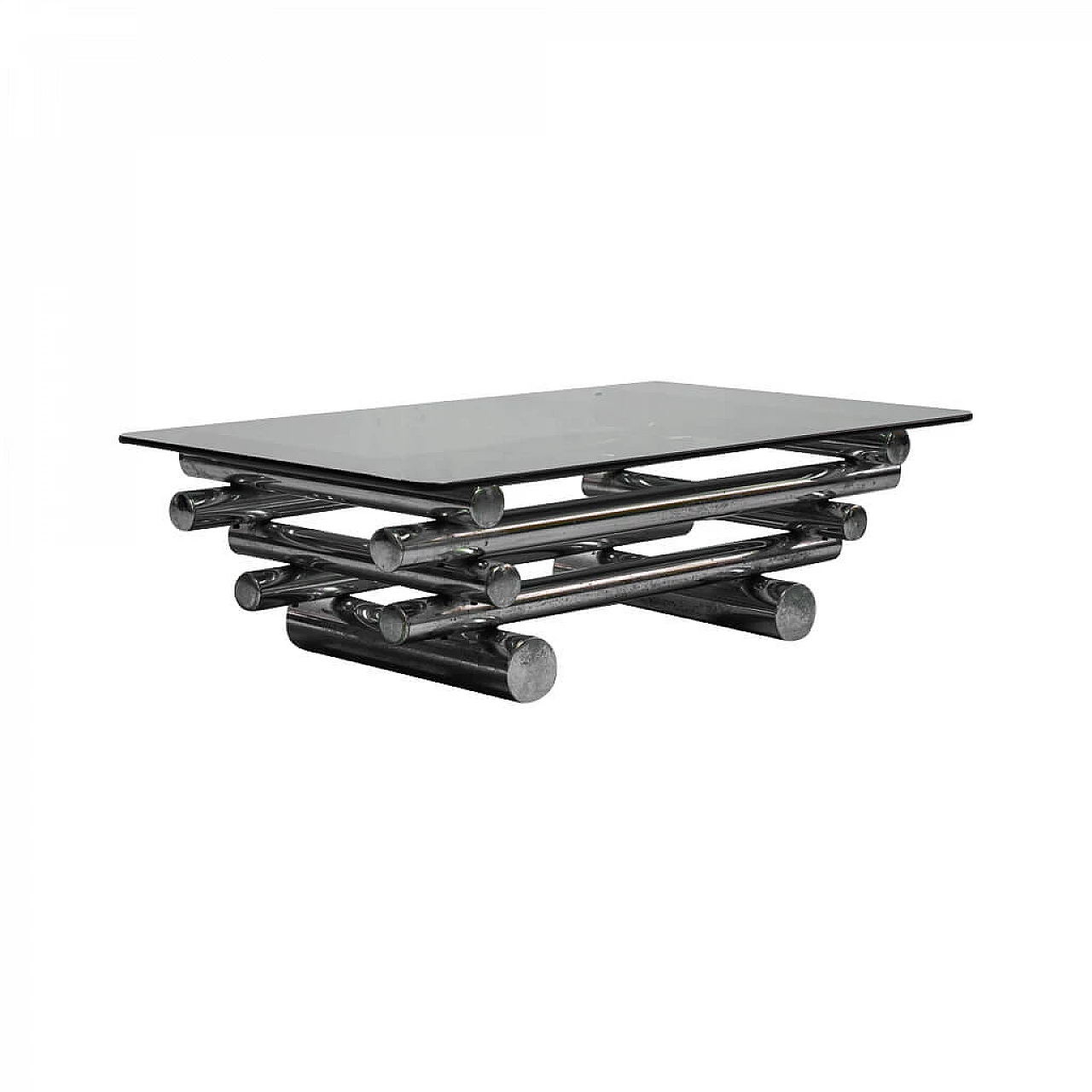Metal and glass coffee table by Paul Mayen, 70s 1257491
