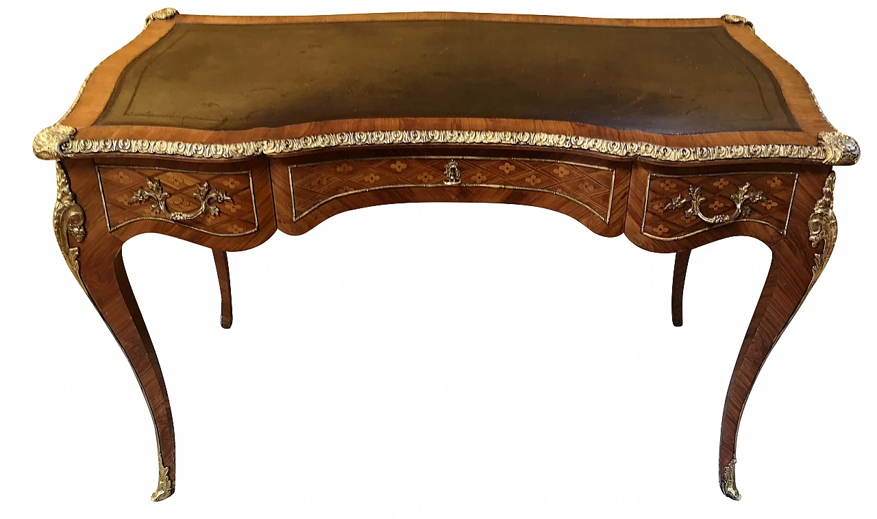 Napoleon III desk in bois de rose with leather top, 19th century 1257492