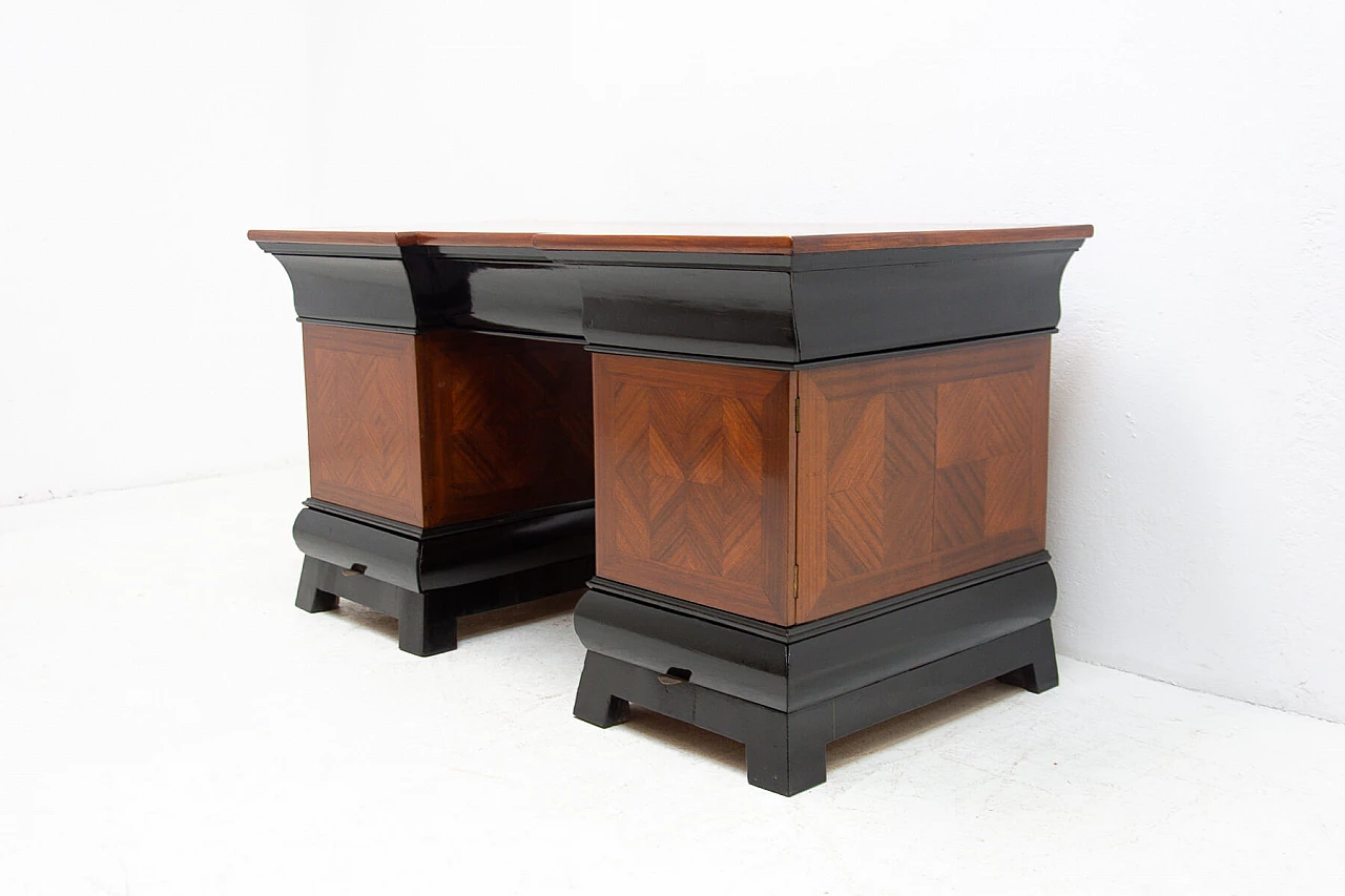 Scrivania Art Dèco in faggio e mogano, Boemia, anni '30 1257550