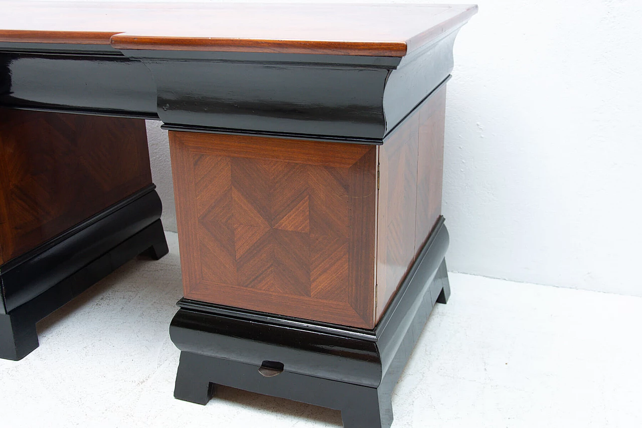 Scrivania Art Dèco in faggio e mogano, Boemia, anni '30 1257556