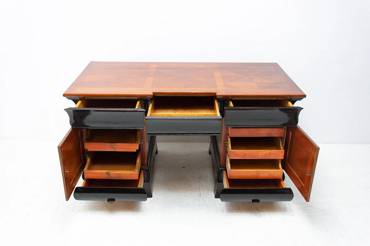 Scrivania Art Dèco in faggio e mogano, Boemia, anni '30 1257557