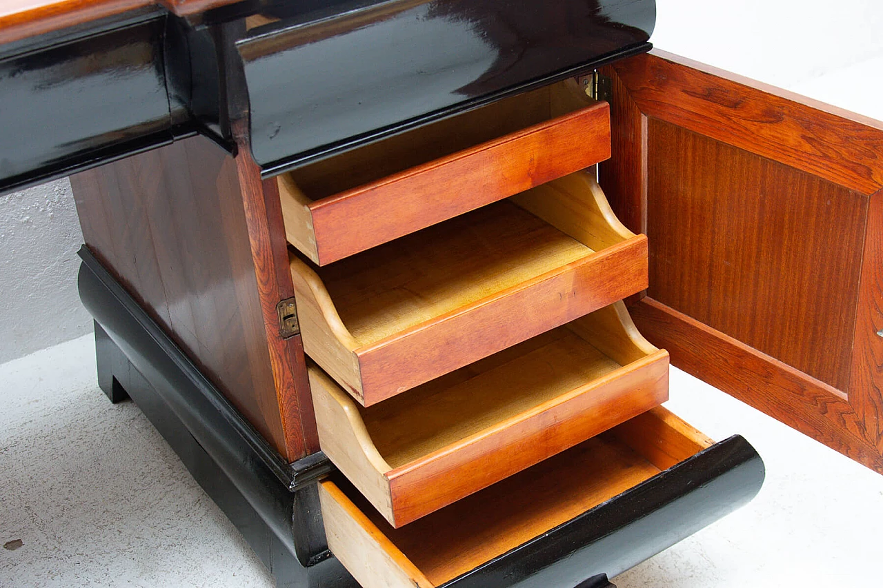 Scrivania Art Dèco in faggio e mogano, Boemia, anni '30 1257561