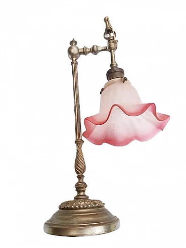 Brass and Murano glass lamp, 20s