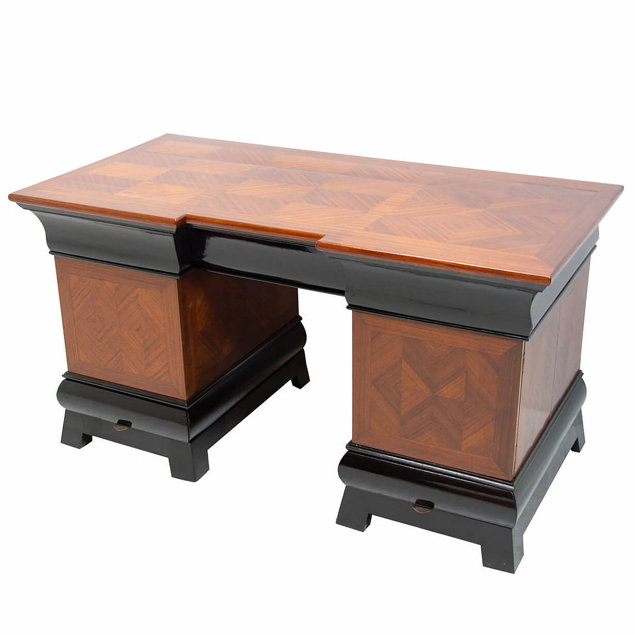 Scrivania Art Dèco in faggio e mogano, Boemia, anni '30 1257970