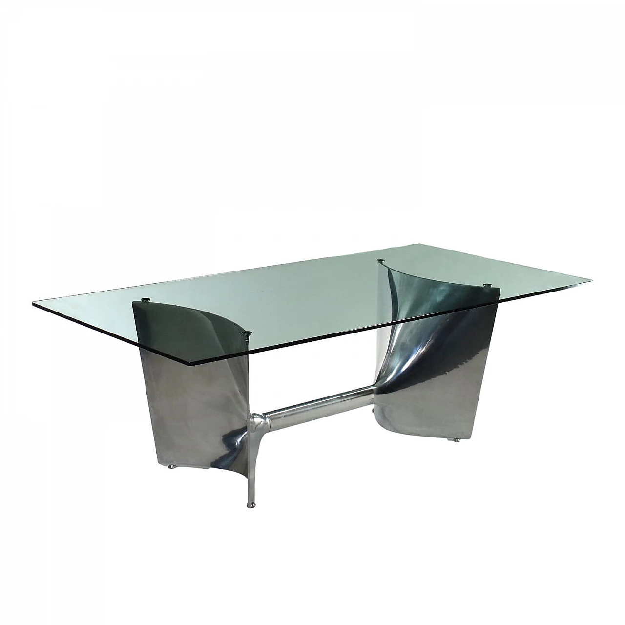 Fratino table in chromed aluminium and glass by Jeff Miller for Baleri, 2000 1258026