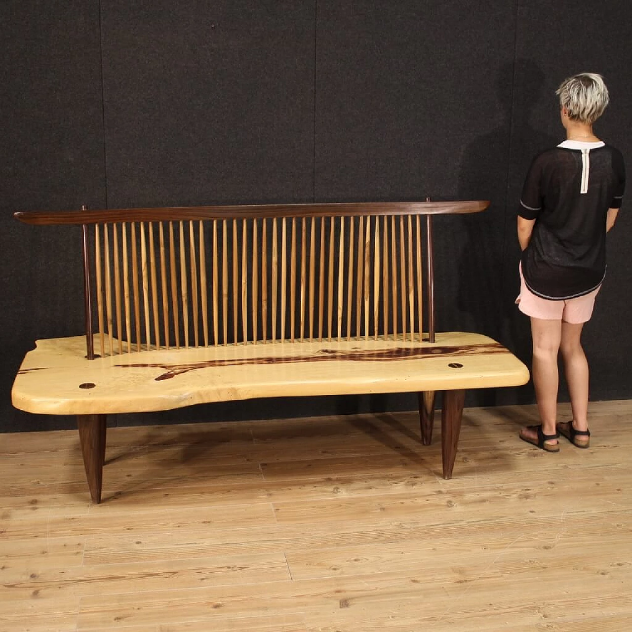 George Nakashima style wooden sofa, late 20th century 1258452