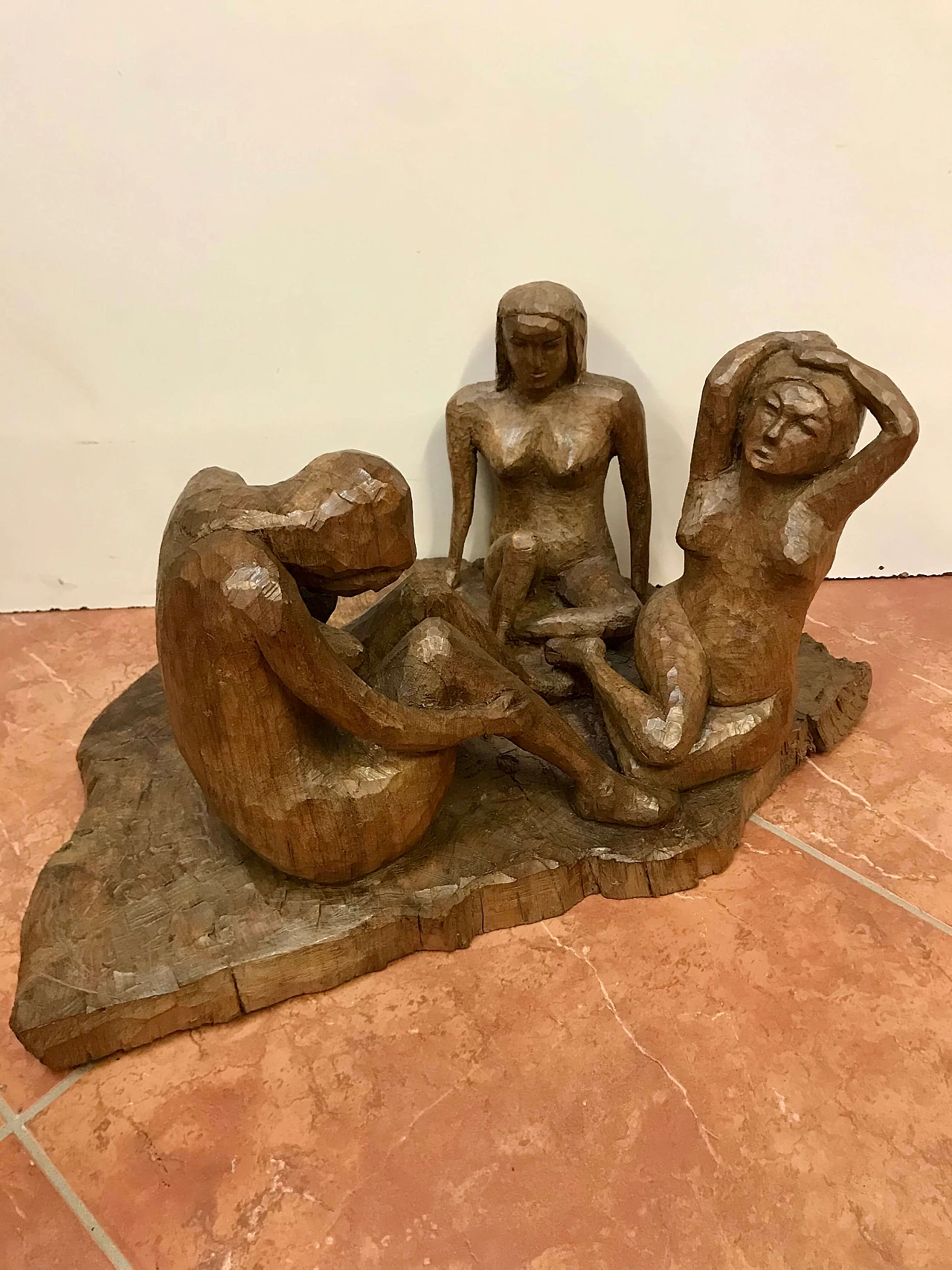 Luigi Sala, Tre donne nude, scultura in legno, Seregno 1997 1258467