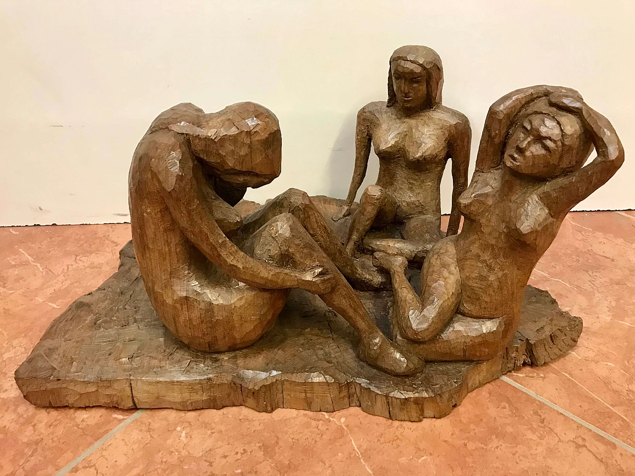 Luigi Sala, Tre donne nude, scultura in legno, Seregno 1997 1258468
