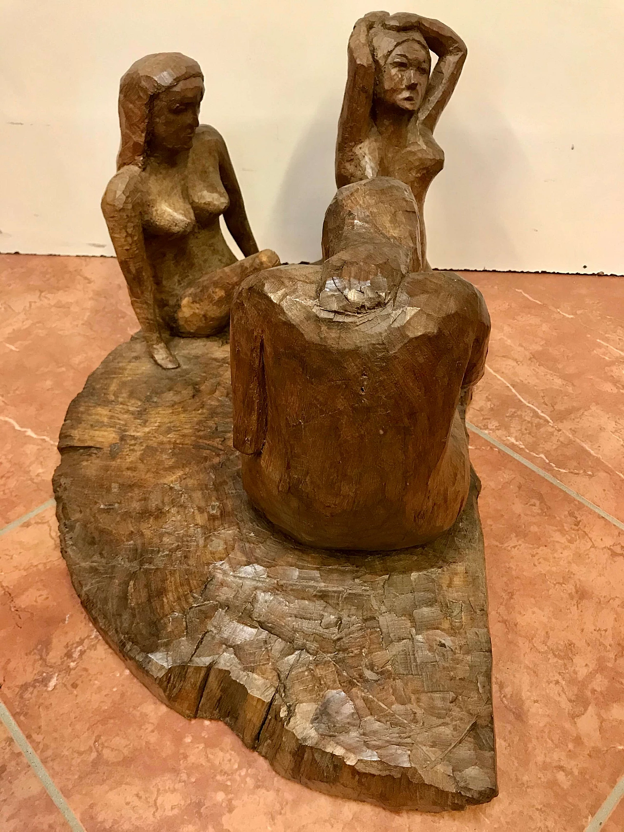 Luigi Sala, Tre donne nude, scultura in legno, Seregno 1997 1258471