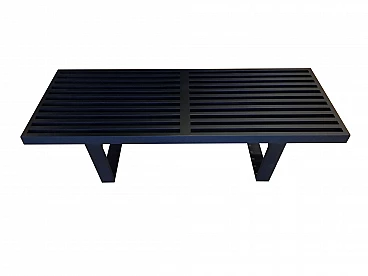 Black lacquered beech bench, 1990s