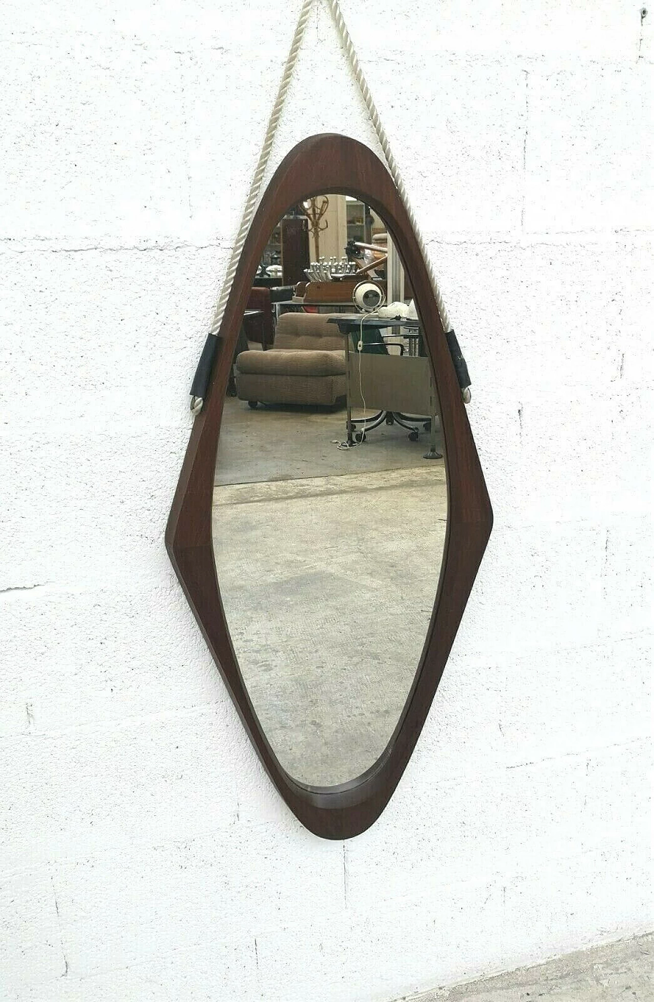 Scandinavian style mirror in teak, 60s 1258987