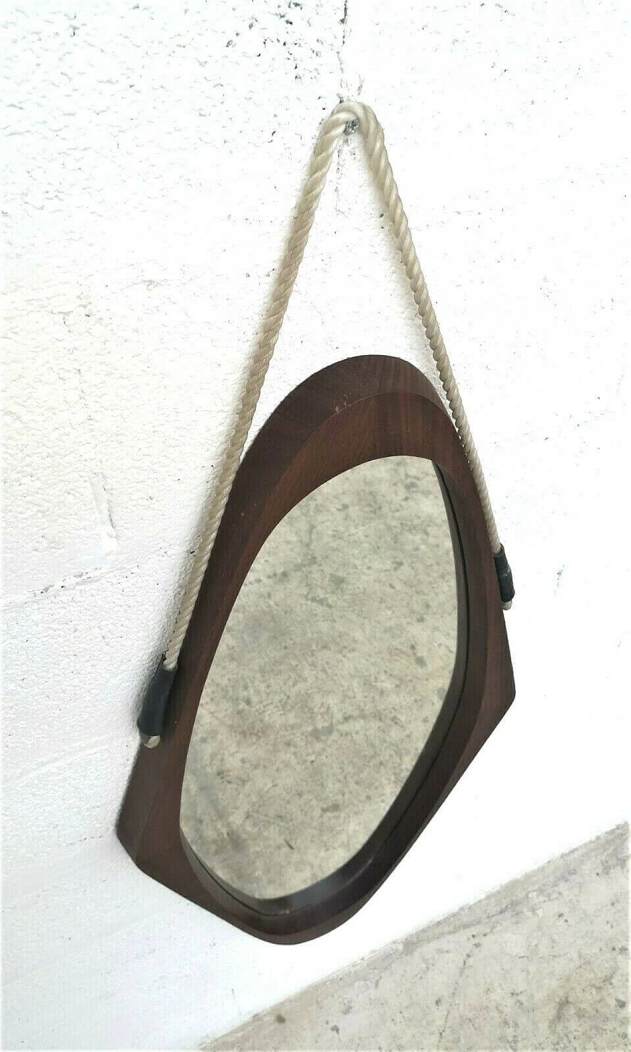 Scandinavian style mirror in teak, 60s 1258988