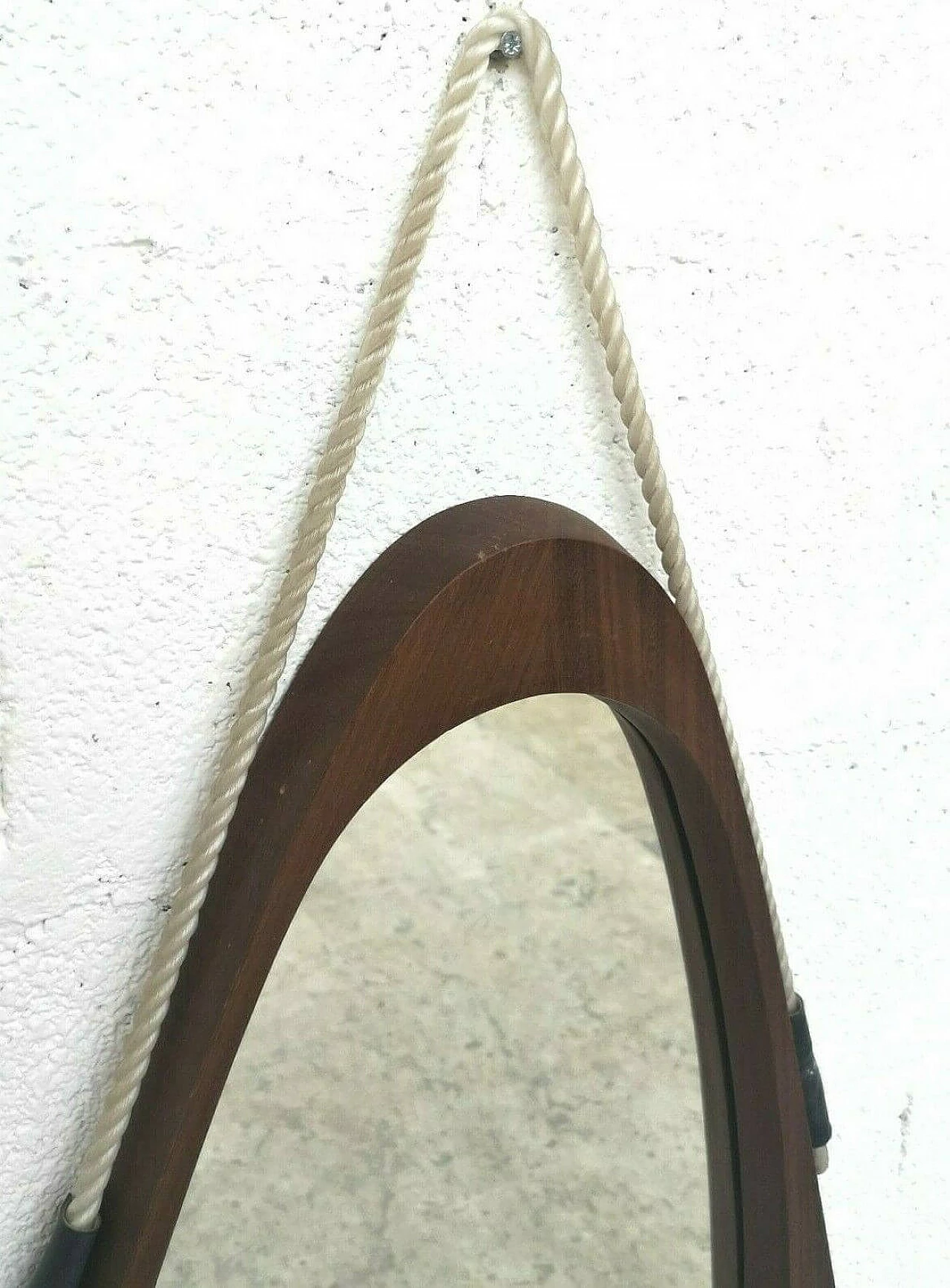 Specchio a rombo in stile scandinavo in teak, anni '60 1258990