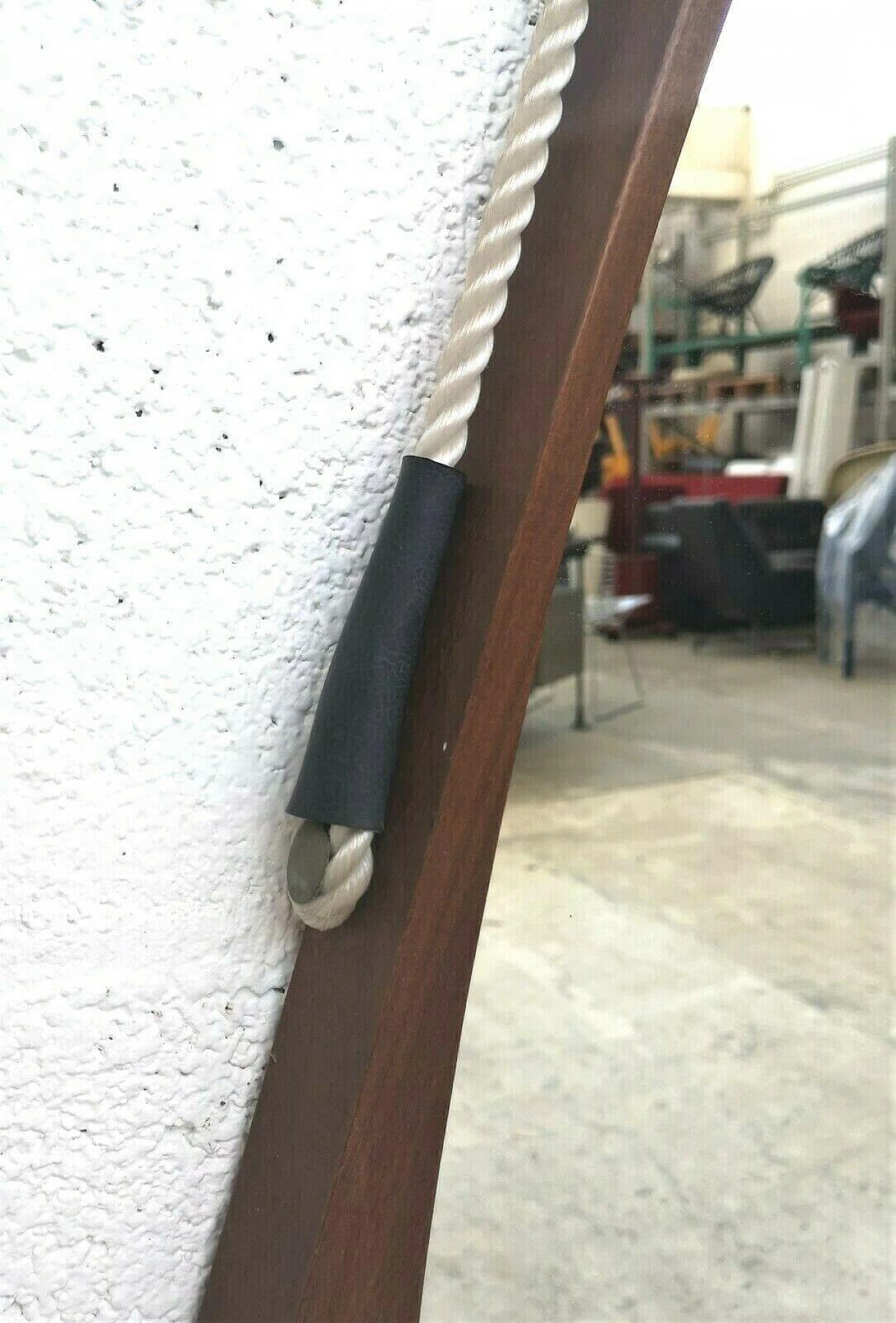 Specchio a rombo in stile scandinavo in teak, anni '60 1258991