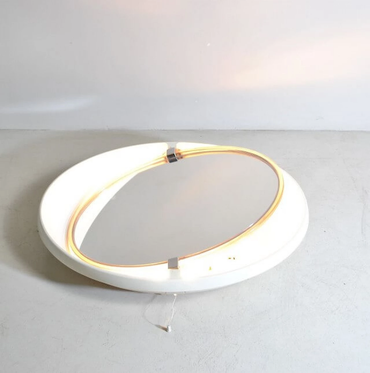 Specchio retroilluminato Space Age in plastica di Allibert, anni '70 1259336