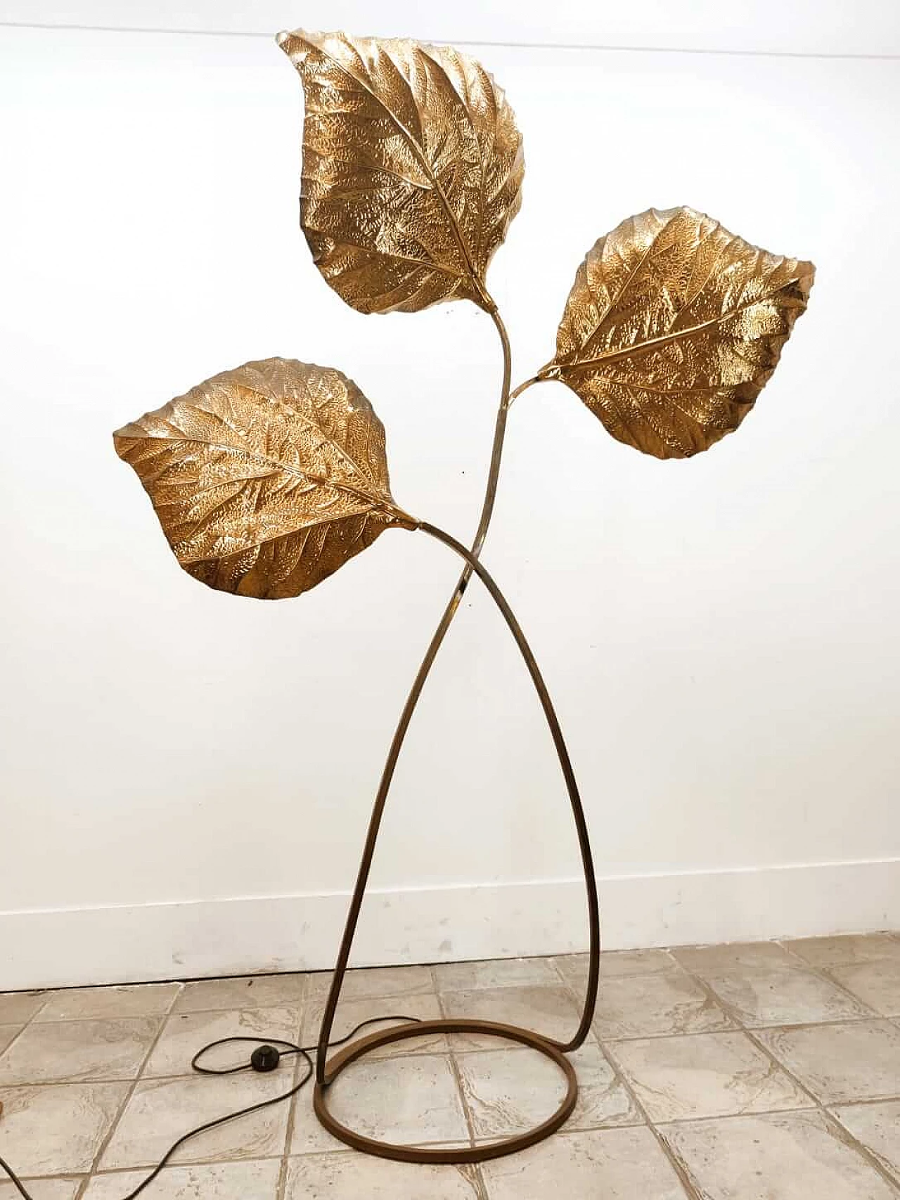 Rhubarb three leaves floor lamp by Tommaso Barbi, 1960s 1259371
