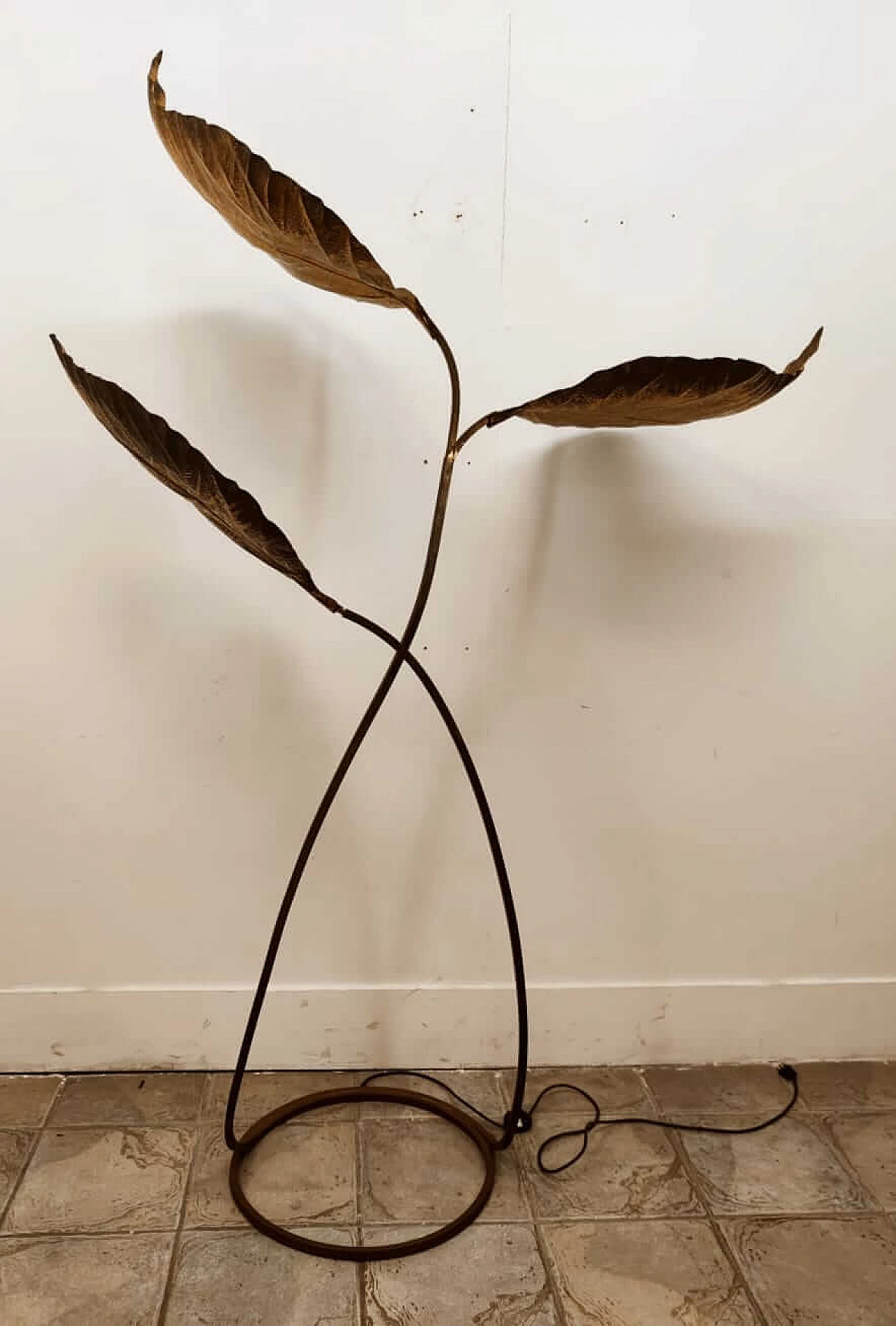 Rhubarb three leaves floor lamp by Tommaso Barbi, 1960s 1259372