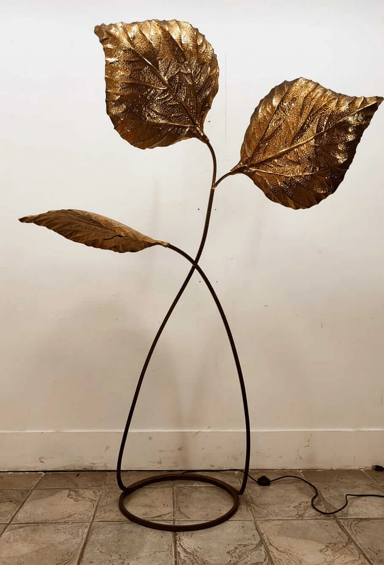 Rhubarb three leaves floor lamp by Tommaso Barbi, 1960s 1259373