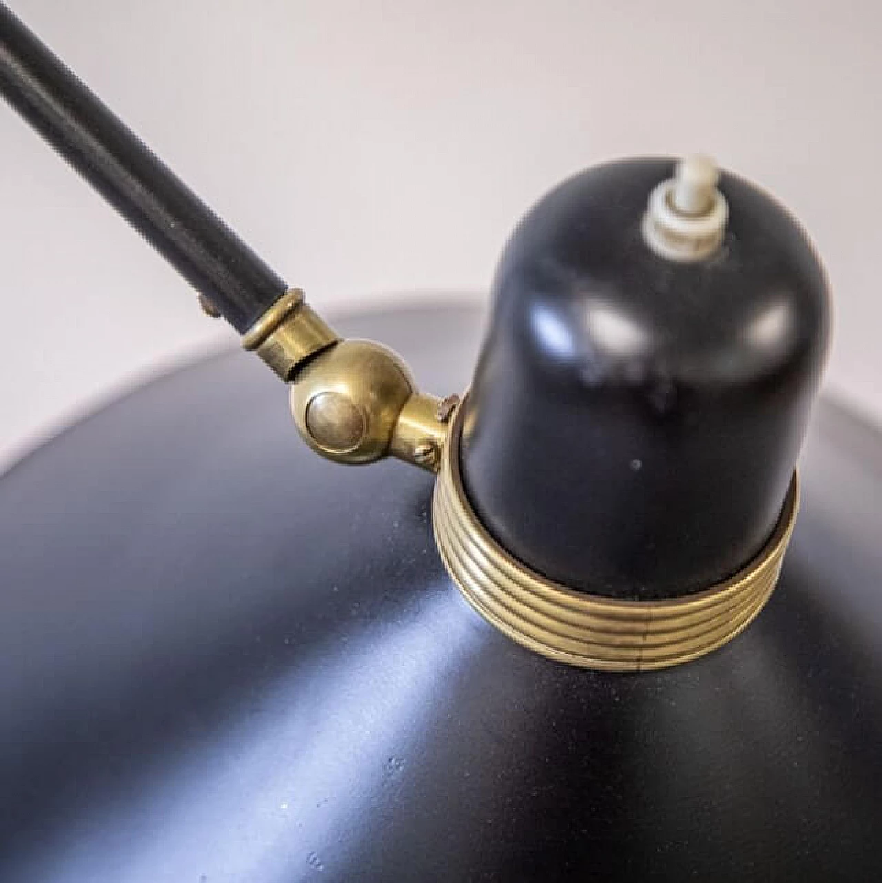 Swivel floor lamp in iron, aluminium and brass by Stilux Milano, 50s 1259461