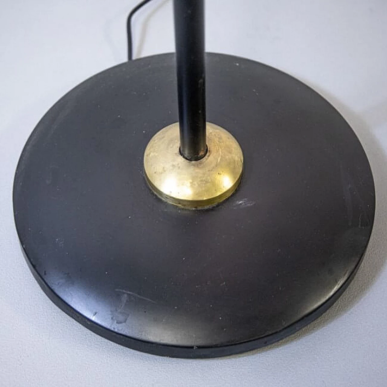 Swivel floor lamp in iron, aluminium and brass by Stilux Milano, 50s 1259462