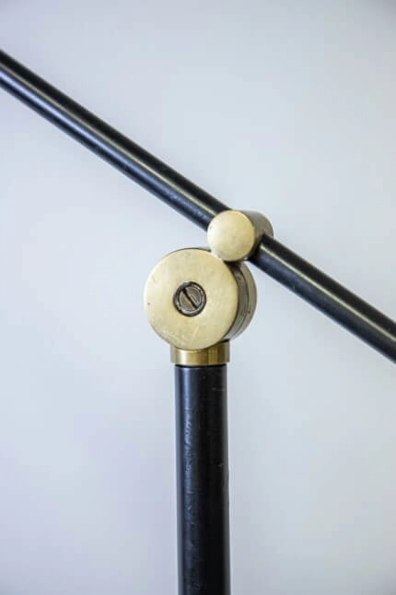 Swivel floor lamp in iron, aluminium and brass by Stilux Milano, 50s 1259464