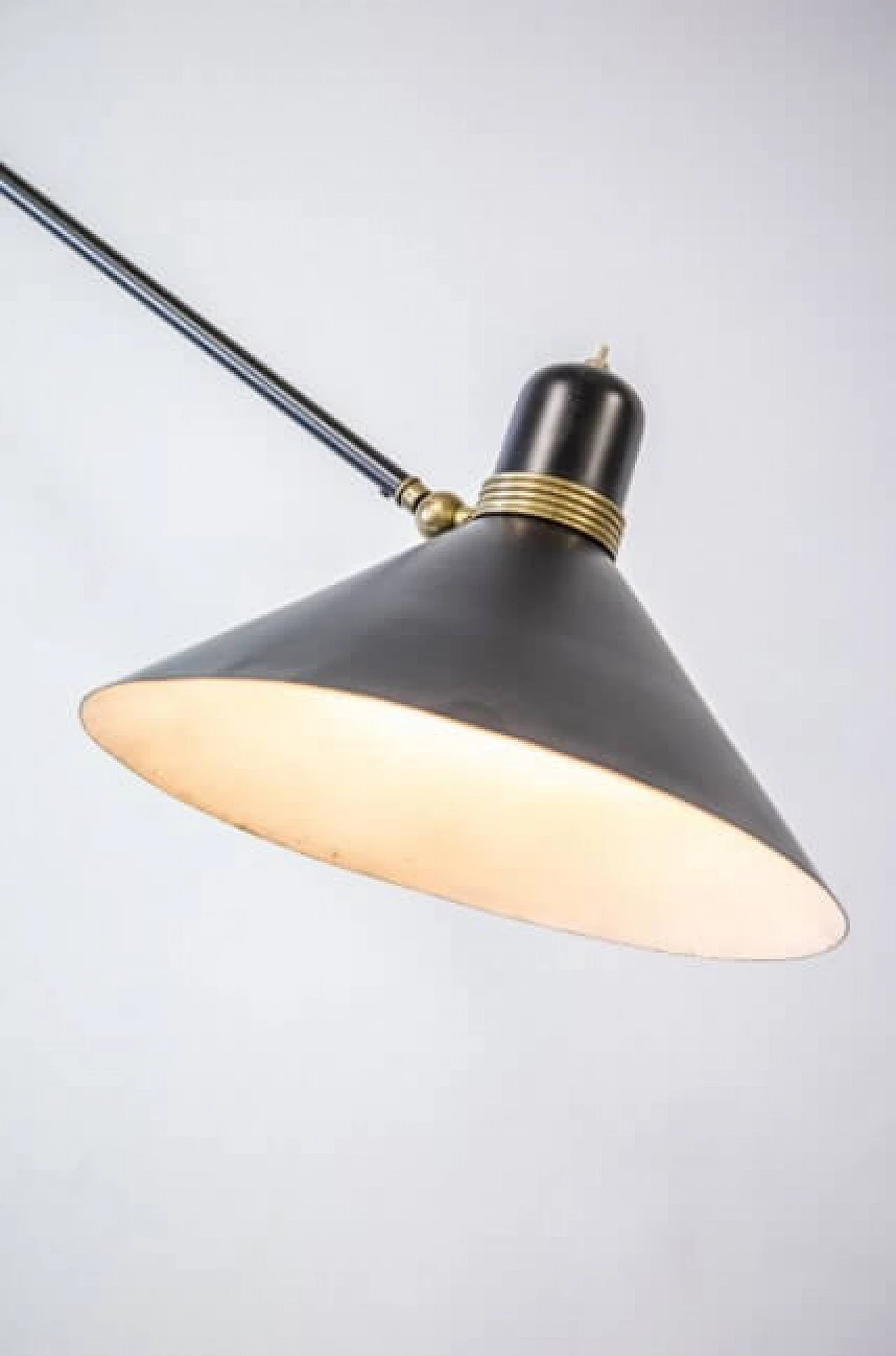 Swivel floor lamp in iron, aluminium and brass by Stilux Milano, 50s 1259465