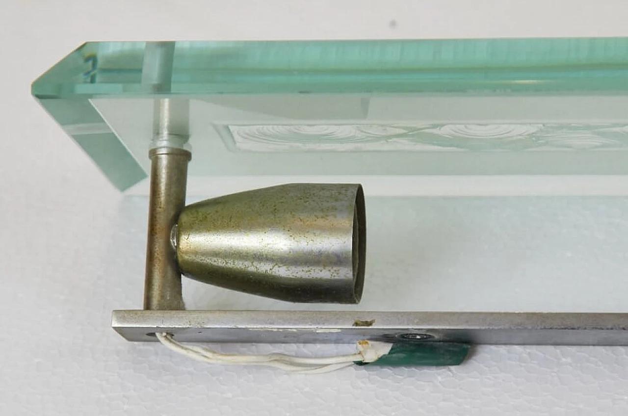 Pair of wall sconces in glass and metal by Max Ingrand for Fontana Arte, 60s 1259487