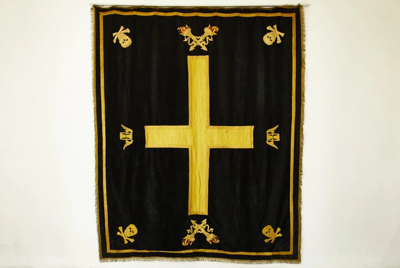 Masonic funeral carpet in velvet, gold plating and copper, 10s 1259529