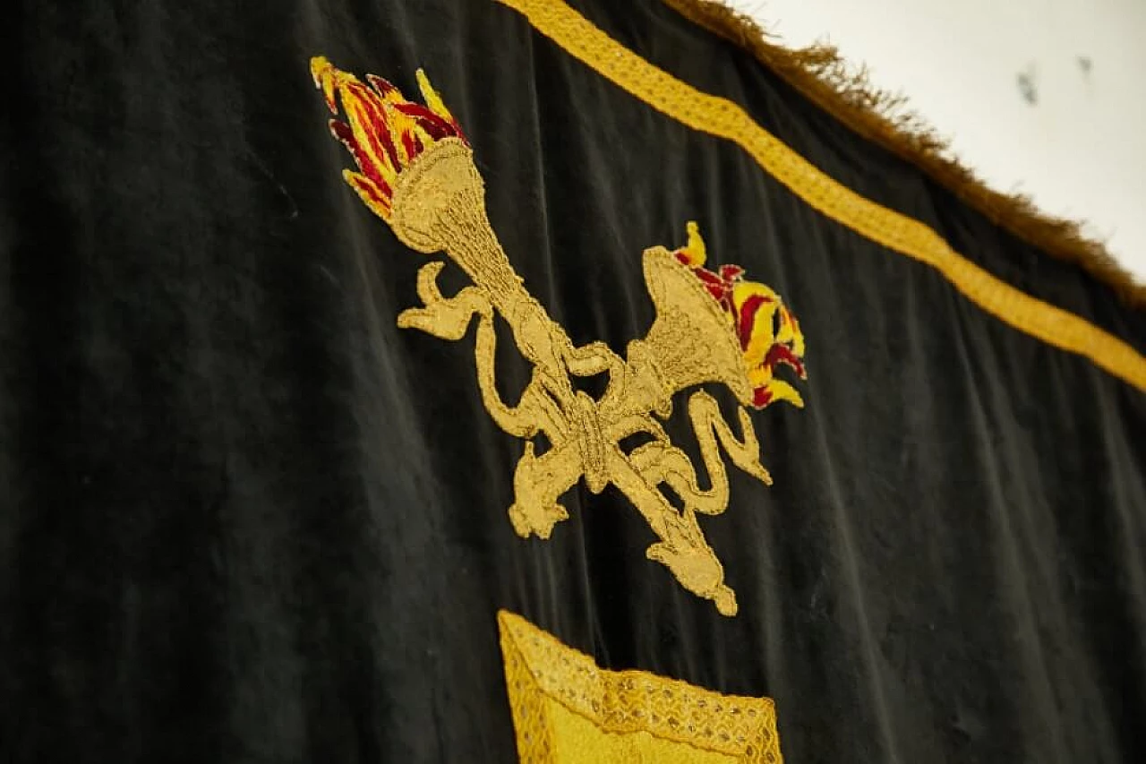 Masonic funeral carpet in velvet, gold plating and copper, 10s 1259530