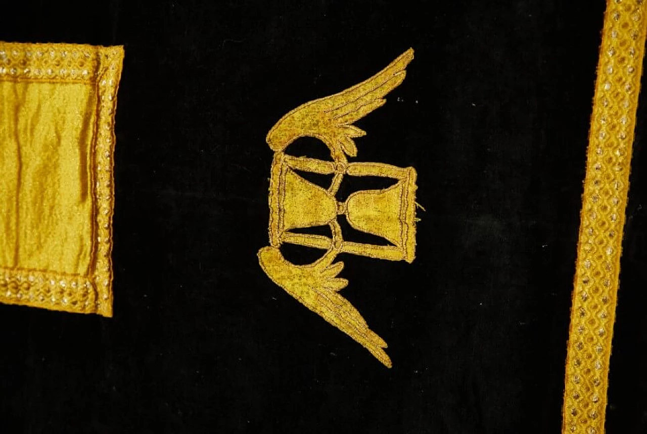 Masonic funeral carpet in velvet, gold plating and copper, 10s 1259531