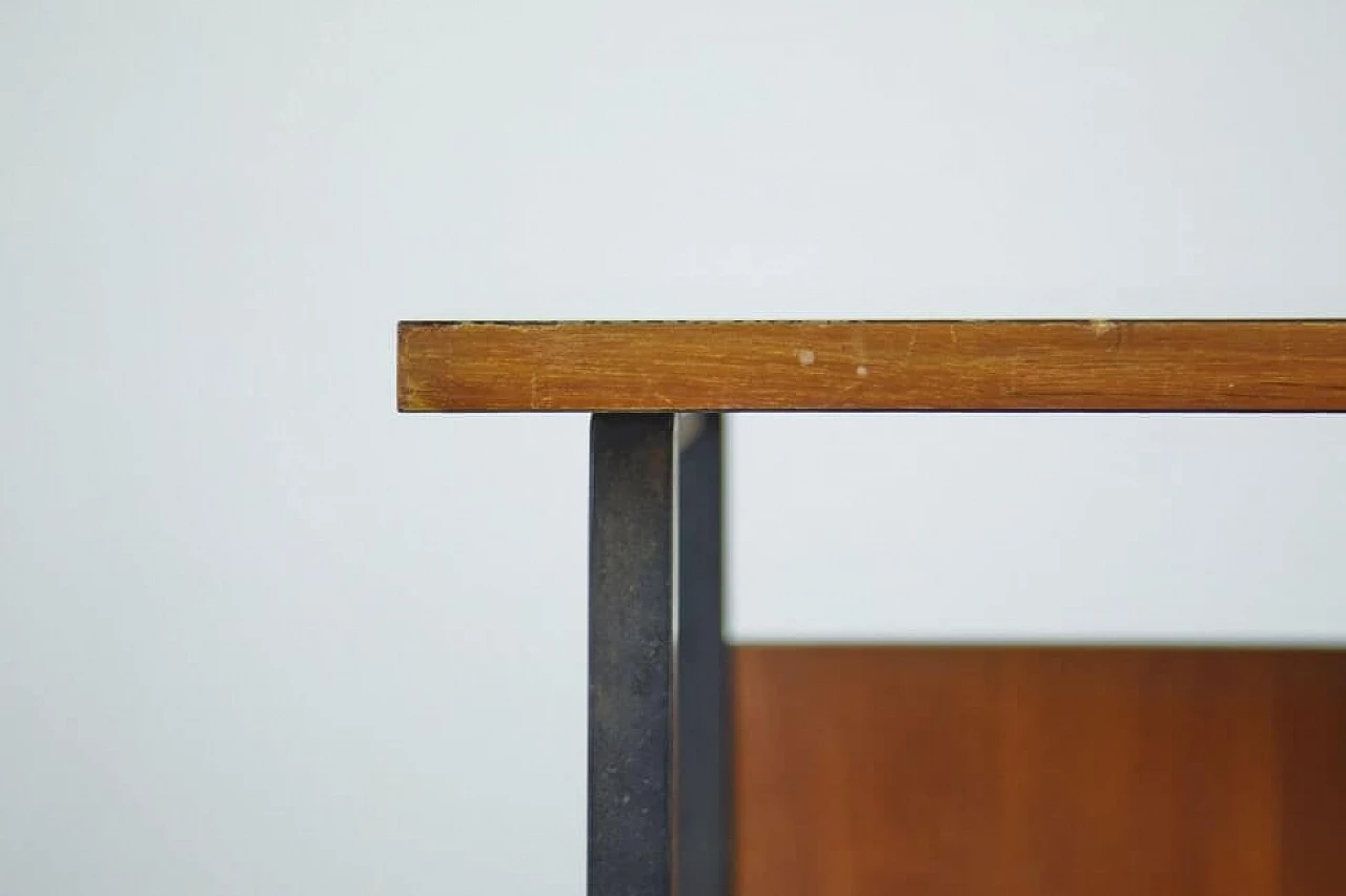 Desk in wood, iron and brass, 50s 1259585