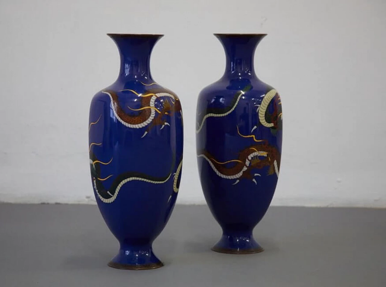 Pair of Cloisonne's chinese vases, 30s 1259595