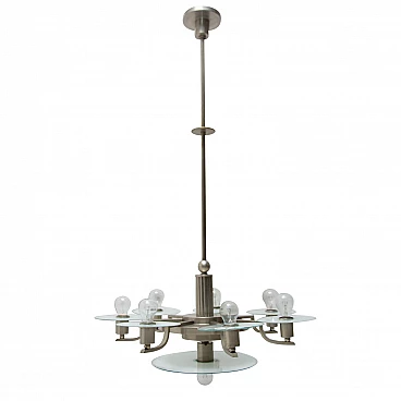 Nickel-plated Bauhaus pendant lamp, 30s