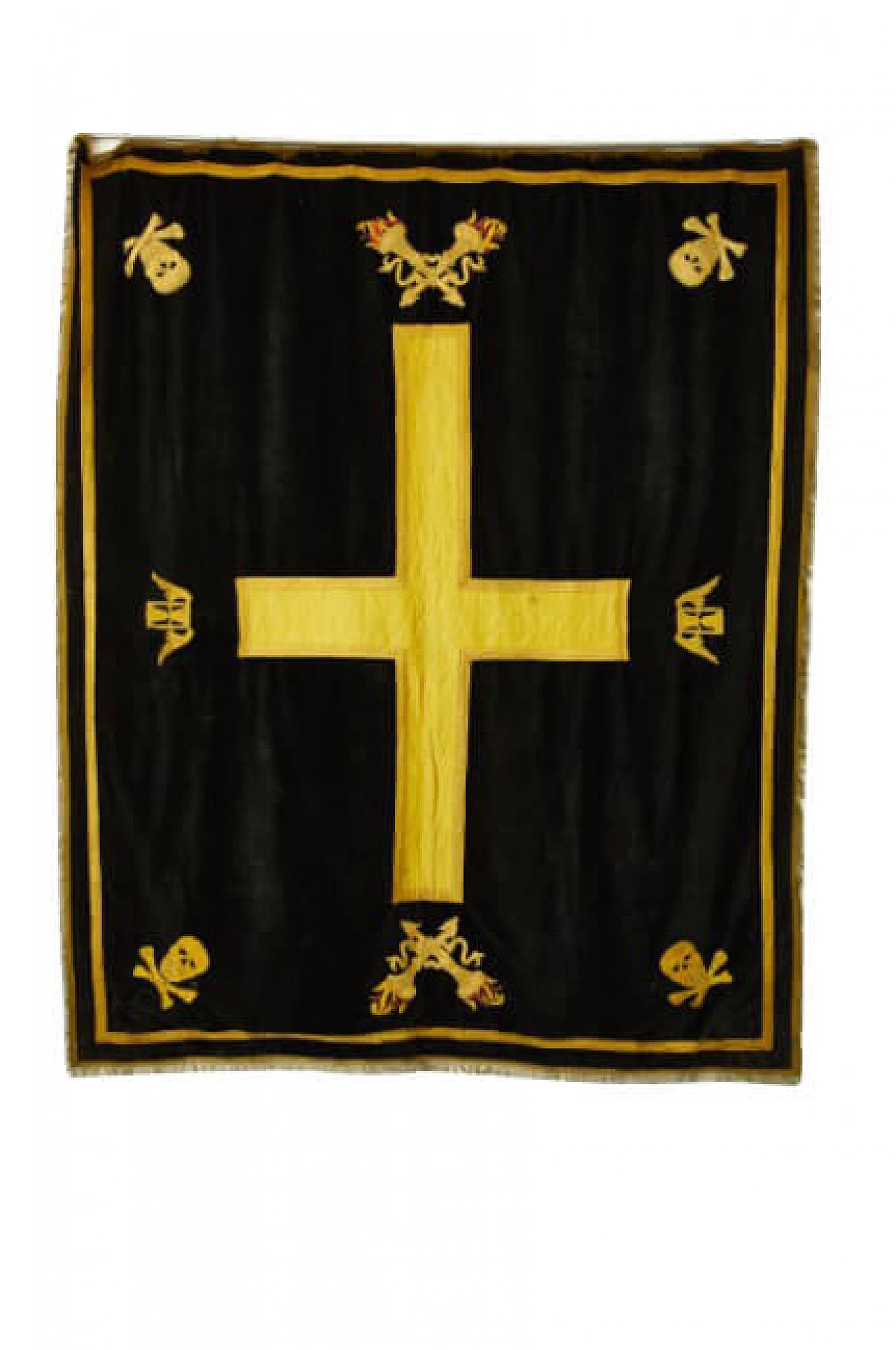 Masonic funeral carpet in velvet, gold plating and copper, 10s 1259690