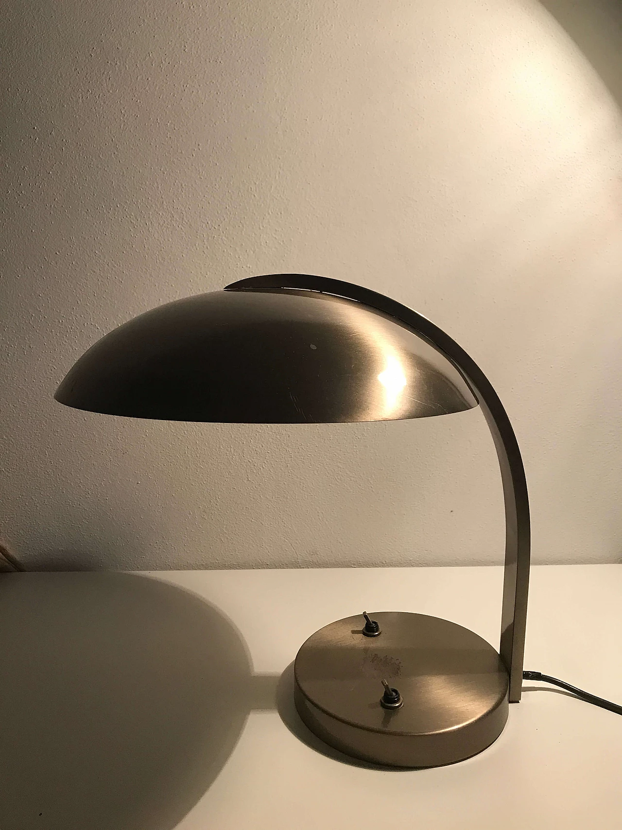 Table lamp in patinated steel and cast iron base by Egon Hillebrand, 1950s 1259853