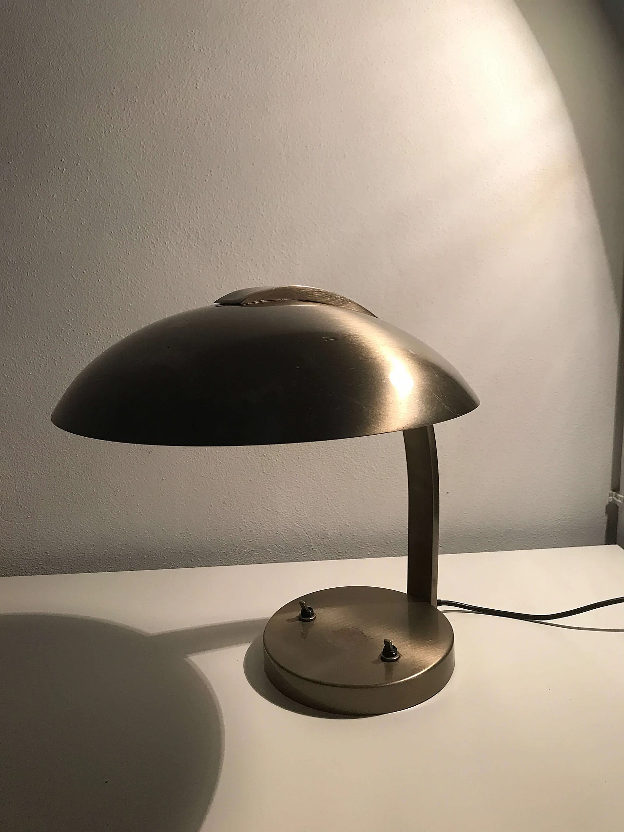 Table lamp in patinated steel and cast iron base by Egon Hillebrand, 1950s 1259854